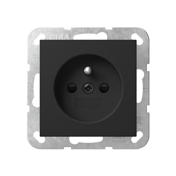 Gira Steckd. Erdstift+SH Schwarz 4485005